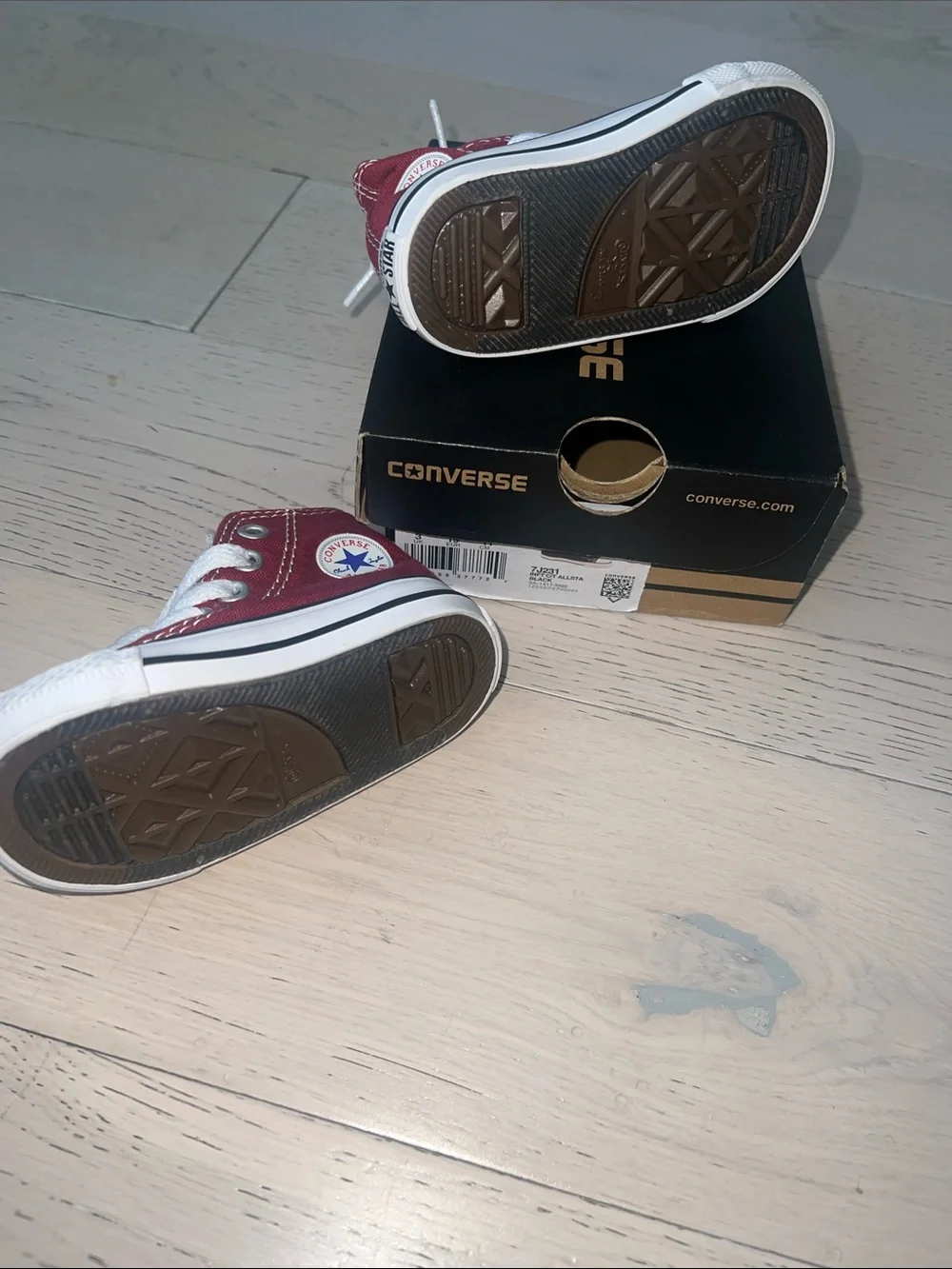 Converse Kids Red High-Top Sneakers with White Details